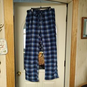 New Beverly Hills Polo Club Blue Plaid Soft Fleece Lounge Pants Men's XL